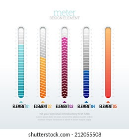 Vector illustration of several options of meter design elements.