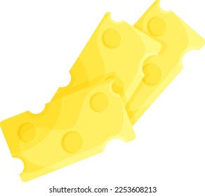 vector illustration of several slices of cheese, hand drawing 