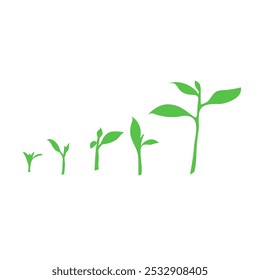 vector illustration of several tree shoots
