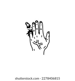  Vektorgrafik von scharfem Finger