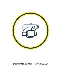 Vector illustration of sewing icon line. Beautiful hobby element also can be used as knitting machine icon element.