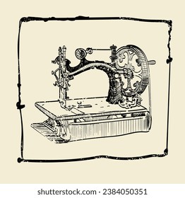 Vector illustration of a sewing machine in the EPS10 version format