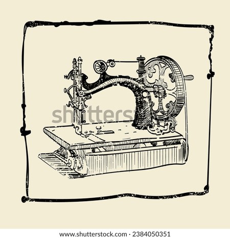Vector illustration of a sewing machine in the EPS10 version format