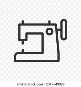 Ilustración vectorial del icono de la máquina de coser en color oscuro y fondo transparente (png).