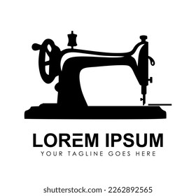 A Vector Illustration of Sewing Machine Logo vector Icon in white background