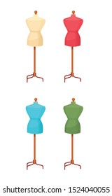 vector illustration of sewing mannequin sewing