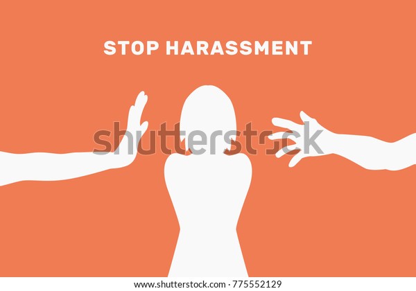Vector Illustration Sexual Harassment Women Flat Stock Vector Royalty Free 775552129