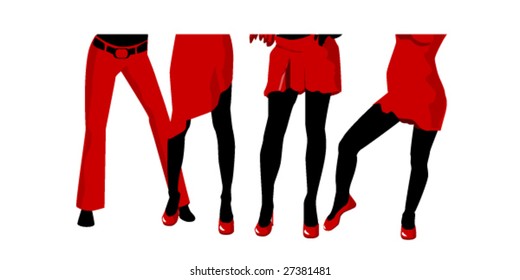 vector illustration of sexual legs
