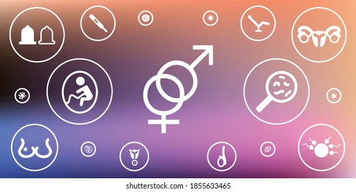 Vector Illustration Of Sexual Sphere Symbols And Reproductive Health Issues