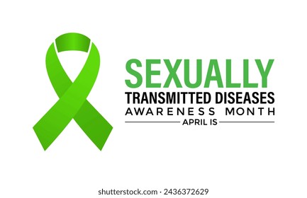 Ilustración vectorial de enfermedades de transmisión sexual o infecciones mes de conciencia de abril. Cartel de banner, flyer y diseño de fondo.