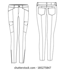 A Vector illustration of Sexy Cargo Trouser