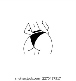 vector illustration of sexy female buttocks

