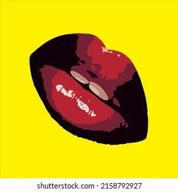 Vector Illustration Sexy Female Lips Isolated Stock Vector Royalty