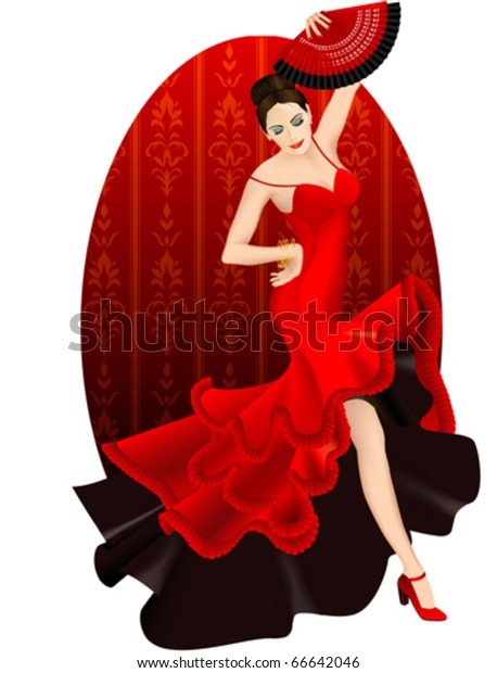 Ilustración del bailarín sexy flamenco: vector de stock (libre de regalías) 66642046 Shutterstock