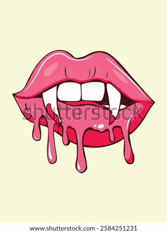 Vector illustration of sexy lips with a glossy, seductive look. Perfect for beauty