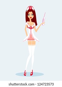  vector illustration of a sexy nurse