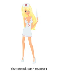 vector illustration of a sexy nurse
