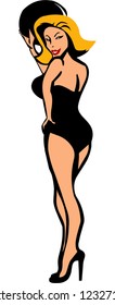 Vector illustration of a sexy pinup