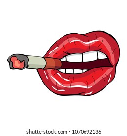 Smoking Woman Mouth Images, Stock Photos & Vectors | Shutterstock