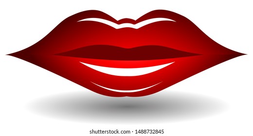 Vector Illustration Sexy Red Lips Stock Vector Royalty Free 1488732845 Shutterstock 4896