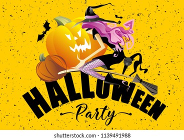 A vector illustration of a sexy witch for halloween party.