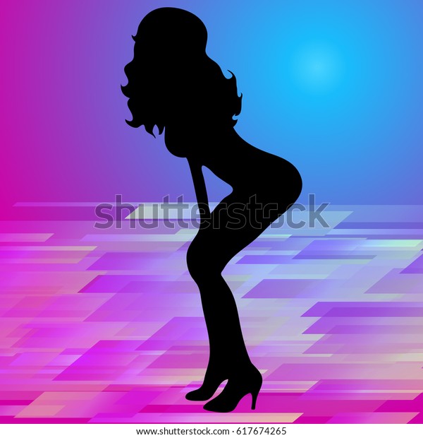 Vector Illustration Sexy Woman Silhouettes On Stock Vector Royalty