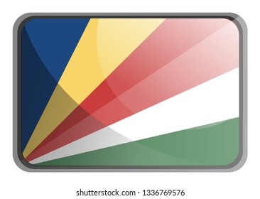 Vector illustration of Seychelles flag on white background.
