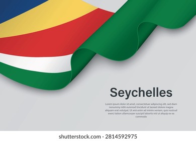 Vector illustration of the Seychelles flag waving dynamically. Perfect for national holidays, travel promotions, or designs celebrating Seychellois culture and heritage.