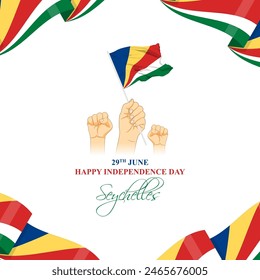 Vector illustration of Seychelles Independence Day social media feed template