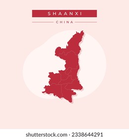 Vector illustration vector of Shaanxi map China