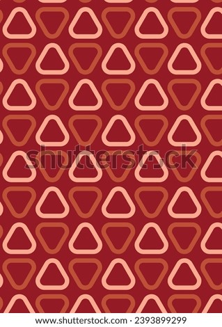 Vector illustration in shades of red. A repeating pattern. Triangles with rounded corners arranged in a surface. Colorful wallpaper, background for flyers, presentations and brochures. Geometric repea