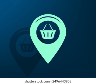 Vector illustration with shadow on blue background with gradient