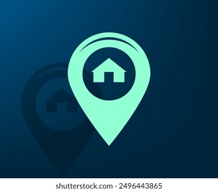 Ilustración vectorial con sombra sobre fondo azul con gradiente