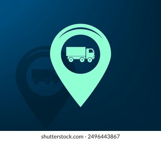 Ilustración vectorial con sombra sobre fondo azul con gradiente