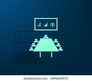 Ilustración vectorial con sombra sobre fondo azul con gradiente