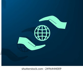 Vector illustration with shadow on blue background with gradient