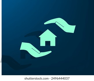 Vector illustration with shadow on blue background with gradient