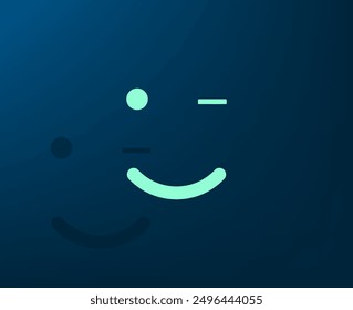 Vector illustration with shadow on blue background with gradient