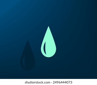 Vector illustration with shadow on blue background with gradient