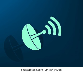 Ilustración vectorial con sombra sobre fondo azul con gradiente