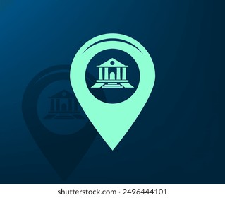 Ilustración vectorial con sombra sobre fondo azul con gradiente