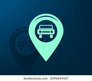 Vector illustration with shadow on blue background with gradient
