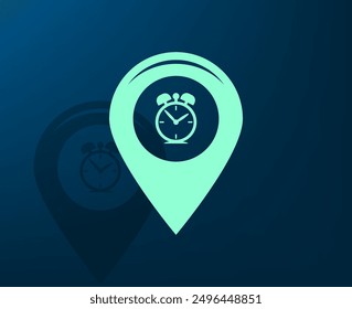 Ilustración vectorial con sombra sobre fondo azul con gradiente
