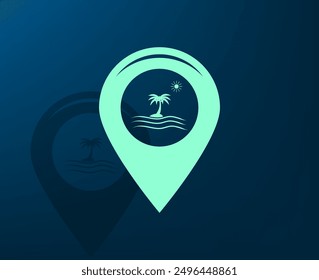 Vector illustration with shadow on blue background with gradient