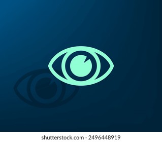 Vector illustration with shadow on blue background with gradient