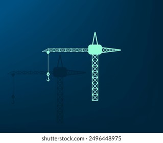 Vector illustration with shadow on blue background with gradient