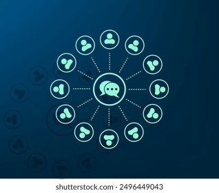 Vector illustration with shadow on blue background with gradient