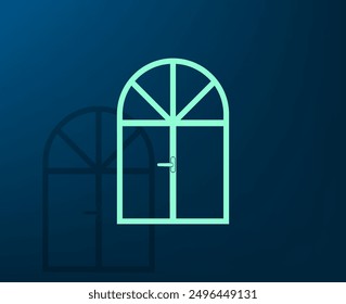 Vector illustration with shadow on blue background with gradient