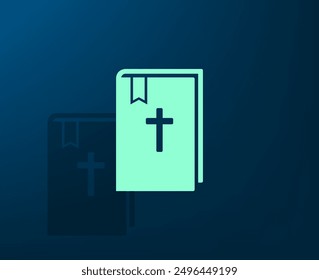Vector illustration with shadow on blue background with gradient