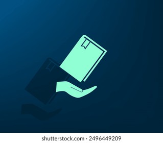 Vector illustration with shadow on blue background with gradient